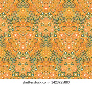 Kaleidoscope seamless pattern. Geometric abstraction on white background. Useful as design element for texture and artistic compositions.