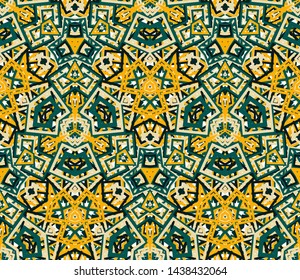 Kaleidoscope seamless pattern. Geometric abstraction on white background. Useful as design element for texture and artistic compositions.