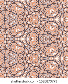 Kaleidoscope seamless pattern. Geometric abstraction on white background. Useful as design element for texture and artistic compositions.