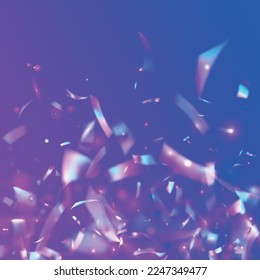 Kaleidoskop Textur. Blue Disco Confetti. Ferienfoil. Laserrealistischer Hintergrund. Crystal Art. Party Flyer. Leck Tinsel. Karneval Glare. Rosa Kaleidoskop Textur