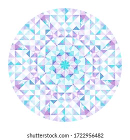 Kaleidoscope Vector Background. Abstract Geometric Low Poly Pattern. Triangle Light Background. Triangle Geometric Elements. Abstract Triangular Background. Vector Geometric Kaleidoscope.