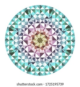 Fondo del vector Kaleidoscope. Resumen del patrón geométrico bajo de poli. Fondo de la luz del triángulo. Elementos geométricos triangulares. Resumen de fondo triangular. Kaleidoscopio Geométrico Vector.