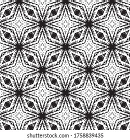 Kaleidoskop, Vektorstruktur, schwarz-weißes Muster für Ihr Spiel oder Ihren Hintergrund