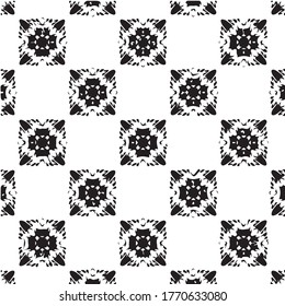 Patrón de eps negros y blancos y de textura vectorial Kaleidoscope para tu juego o fondo
