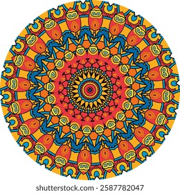 Kaleidoscope-Style Mandala Art Featuring Symmetry and Radiant Colors