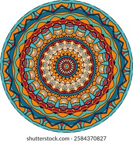 Kaleidoscope-Style Mandala design with Intricate Floral Layers