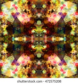Kaleidoscopic abstract background. Artistic seamless vector pattern of triangles. Easy editing.