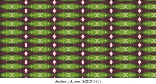Kaleidoscopic Beetroot and Leaf Pattern in Deep Green and Red