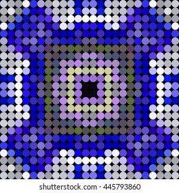 Kaleidoscopic low poly circle style vector mosaic background