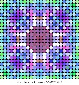 Kaleidoscopic low poly circle style vector mosaic background