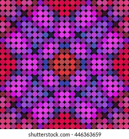 Kaleidoscopic low poly circle style vector mosaic background