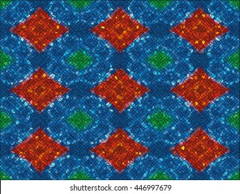Kaleidoscopic low poly circle style vector mosaic background
