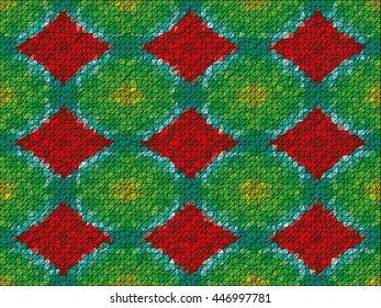 Kaleidoscopic low poly circle style vector mosaic background