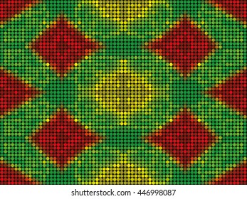 Kaleidoscopic low poly circle style vector mosaic background