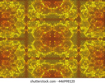 Kaleidoscopic low poly circle style vector mosaic background