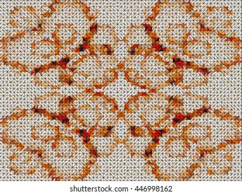 Kaleidoscopic low poly circle style vector mosaic background