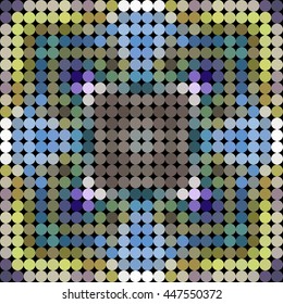 Kaleidoscopic low poly circle style vector mosaic background