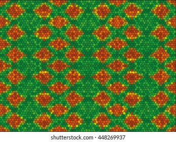 Kaleidoscopic low poly circle style vector mosaic background