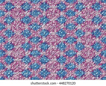 Kaleidoscopic low poly circle style vector mosaic background