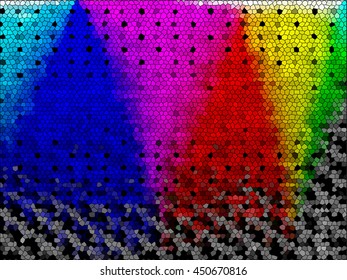 Kaleidoscopic low poly circle style vector mosaic background