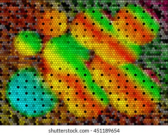 Kaleidoscopic low poly circle style vector mosaic background
