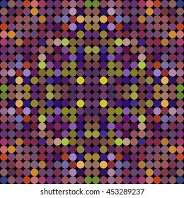 Kaleidoscopic low poly circle style vector mosaic background