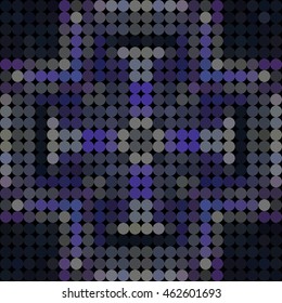 Kaleidoscopic low poly circle style vector mosaic background