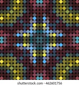 Kaleidoscopic low poly circle style vector mosaic background