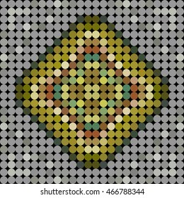 Kaleidoscopic low poly circle style vector mosaic background