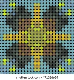 Kaleidoscopic low poly circle style vector mosaic background