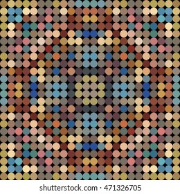 Kaleidoscopic low poly circle style vector mosaic background
