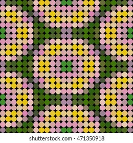 Kaleidoscopic low poly circle style vector mosaic background