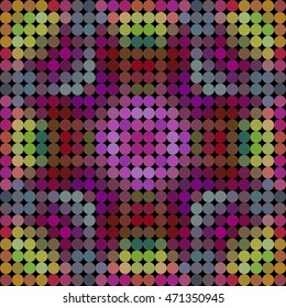 Kaleidoscopic low poly circle style vector mosaic background