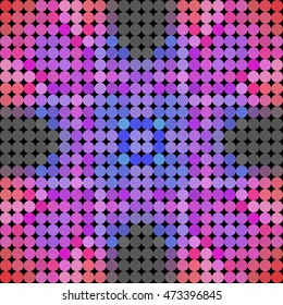 Kaleidoscopic low poly circle style vector mosaic background