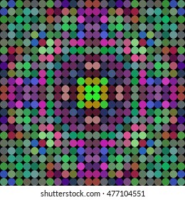 Kaleidoscopic low poly circle style vector mosaic background