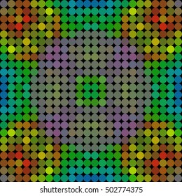 Kaleidoscopic low poly circle style vector mosaic background