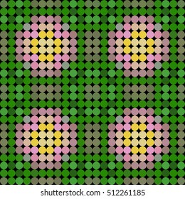 Kaleidoscopic low poly circle style vector mosaic background