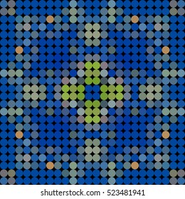 Kaleidoscopic low poly circle style vector mosaic background