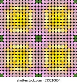 Kaleidoscopic low poly circle style vector mosaic background