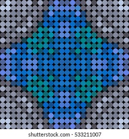 Kaleidoscopic low poly circle style vector mosaic background