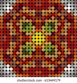 Kaleidoscopic low poly circle style vector mosaic background