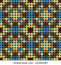 Kaleidoscopic low poly circle style vector mosaic background