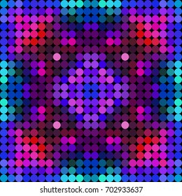 Kaleidoscopic low poly circle style vector mosaic background