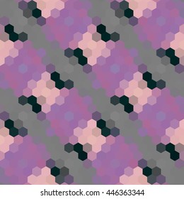 Kaleidoscopic low poly hexagon style vector mosaic background