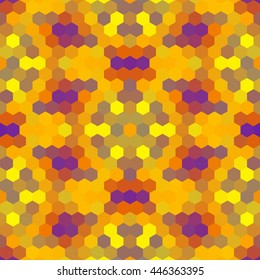 Kaleidoscopic low poly hexagon style vector mosaic background
