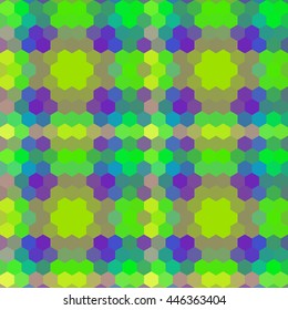 Kaleidoscopic low poly hexagon style vector mosaic background