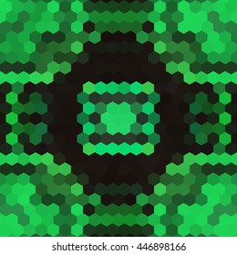 Kaleidoscopic low poly hexagon style vector mosaic background