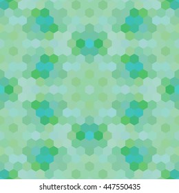 Kaleidoscopic low poly hexagon style vector mosaic background