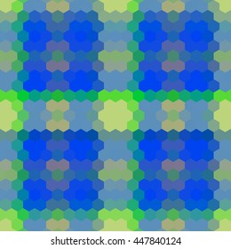 Kaleidoscopic low poly hexagon style vector mosaic background