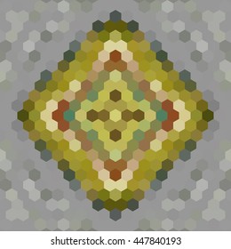 Kaleidoscopic low poly hexagon style vector mosaic background